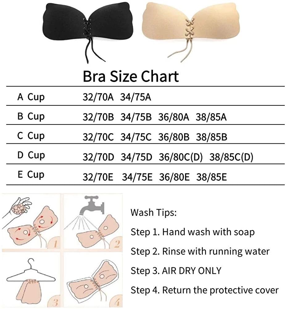 Silicone Strapless Bra Backless Push Up Self Adhesive Invisible Lace Stick  On UK | eBay