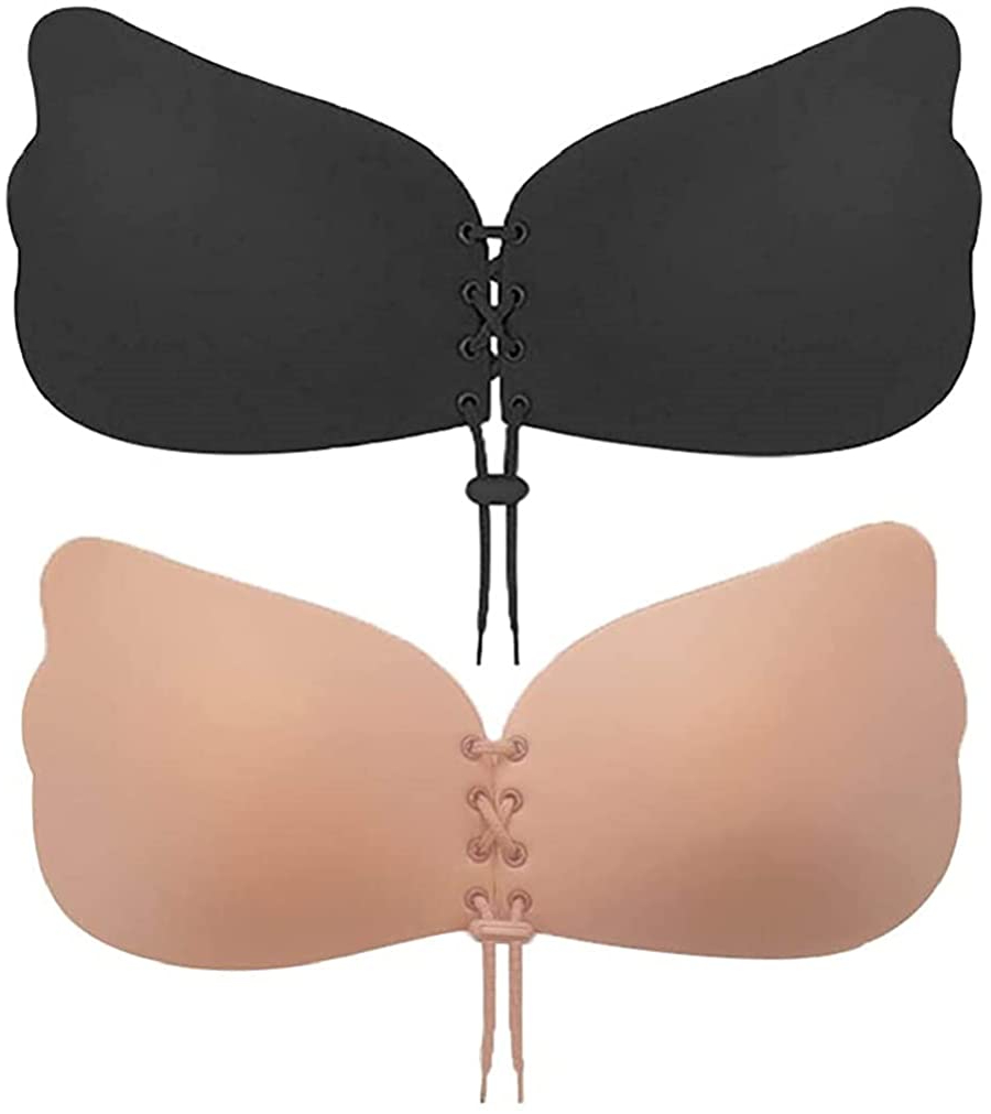KISWON Adhesive Bra Invisible Push up Silicone Bra Strapless Sticky Bra for  Women Backless Dress